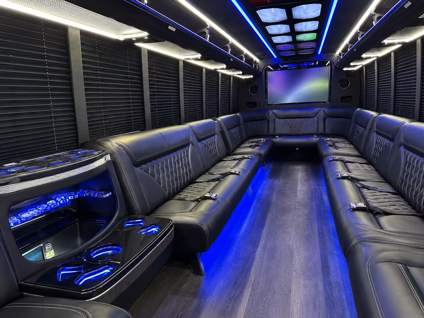 hawthorne 20 passenger party bus inside
