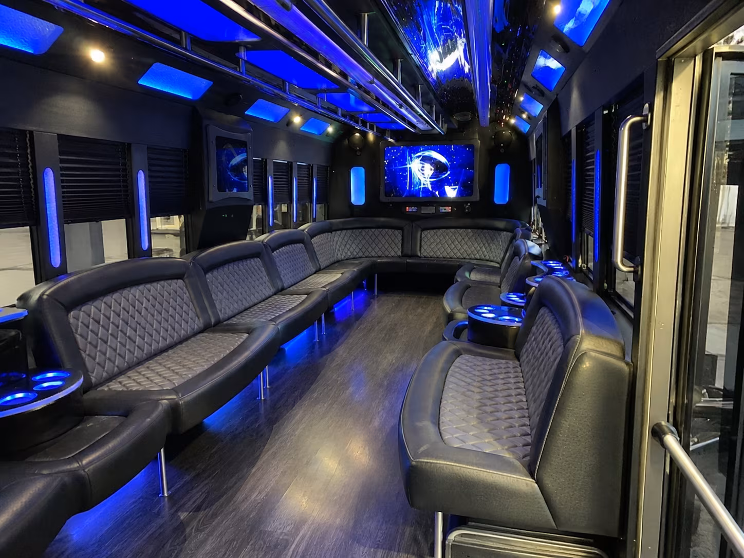 hawthorne 28 passenger party bus interior