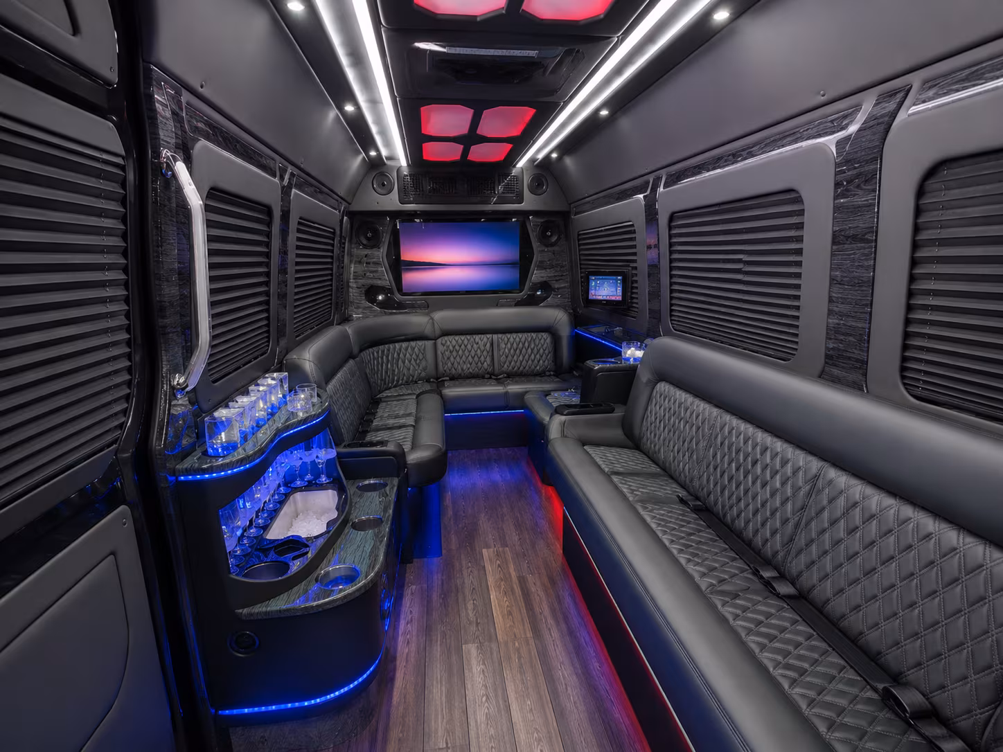 hawthorne 40 passenger party bus inside
